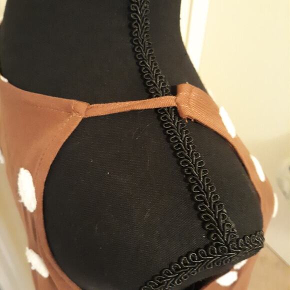 Fun Womens Shirt Large Puffed Dots Tank Top Sleeveless Brown Sz Large - Picture 4 of 10